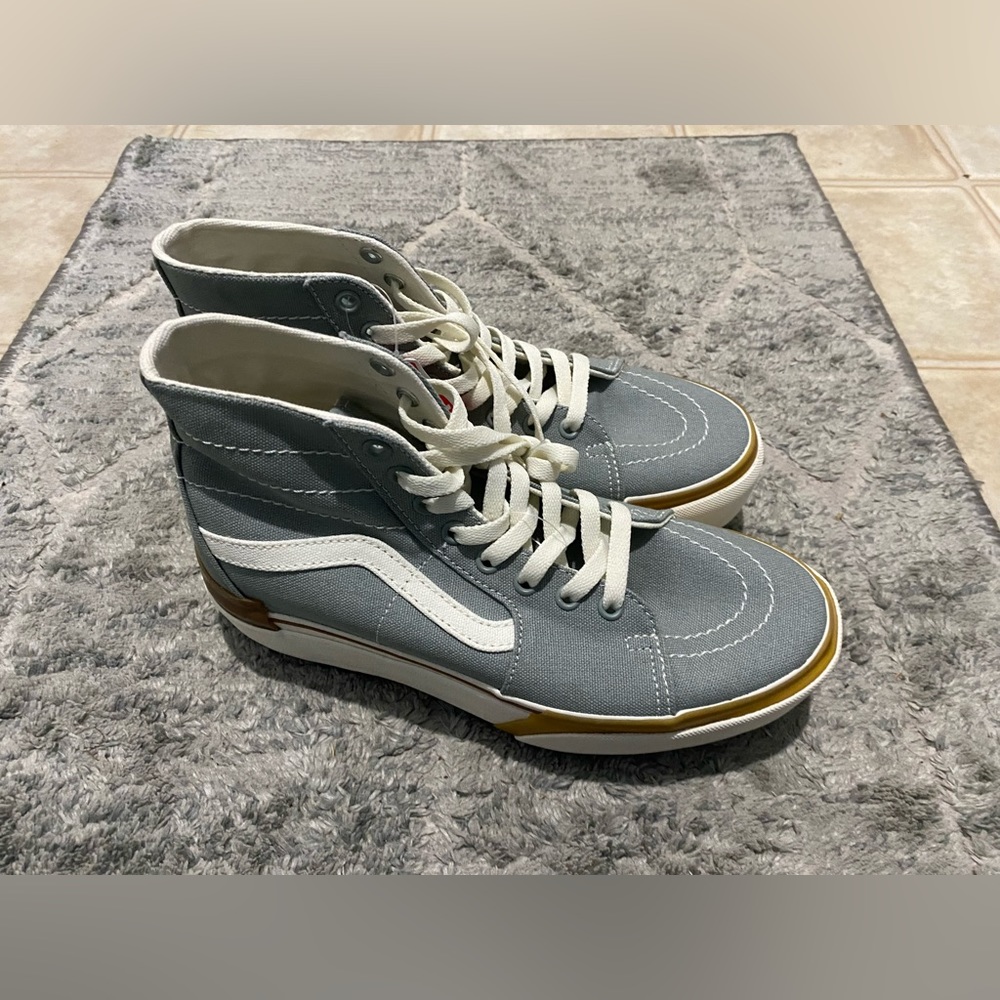VANS Sk-8 Hi Tapered Stacked Canvas Shoe Sneaker Womens Sz 9 Desert Sage NEW.